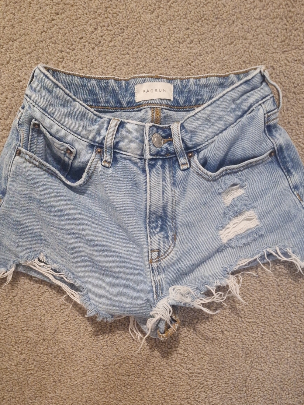 PacSun Light Wash Distressed Denim Cutoff Shorts 00 Or 23